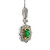 18K W Gold .37CT Emerald & 1/4TW Diamond Vintage Inspired Pendant