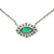 14K W Gold Marquise Shape .74CT Emerald & .30TW Diamond Halo Necklace 18"