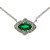 14K W Gold Marquise Shape .74CT Emerald & .30TW Diamond Halo Necklace 18"