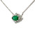 14K W Gold Marquise Shape .74CT Emerald & .30TW Diamond Halo Necklace 18"