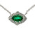 14K W Gold Marquise Shape .74CT Emerald & .30TW Diamond Halo Necklace 18"