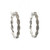 14K White Gold 1/4TW Diamond Twist Elongated Hoop Earrings