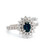 18K W Gold AP .65 CT Oval Sapphire AP .91 CTTW Diamond Halo Ring Size 6.25 18K W Gold AP .65 CT Oval Sapphire AP .91 CTTW Diamond Halo Ring Size 6.25