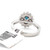 18K W Gold AP .65 CT Oval Sapphire AP .91 CTTW Diamond Halo Ring Size 6.25 18K W Gold AP .65 CT Oval Sapphire AP .91 CTTW Diamond Halo Ring Size 6.25