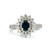 18K W Gold AP .65 CT Oval Sapphire AP .91 CTTW Diamond Halo Ring Size 6.25 18K W Gold AP .65 CT Oval Sapphire AP .91 CTTW Diamond Halo Ring Size 6.25