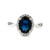 14K W Gold AP 1.48 CT 5 Oval Sapphire AP .12 CTTW Diamond Halo Ring Size 6.75