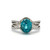 18K W Gold AP 4.19 CT Blue Zircon AP .22 CTTW Diamond Ring Size 6.75