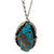 Sterling Silver Large Turquoise Stone "GT" Necklace 24"