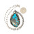 Sterling Silver Large Turquoise Stone "GT" Necklace 24"