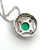 14K W Gold .22CT Emerald & .08TW Diamond Accent Necklace 18"
