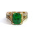 Sterling Silver Gold-Tone Green Stone CZ Elegant Ring Size 6.75 Sterling Silver Gold-Tone Green Stone CZ Elegant Ring Size 6.75