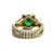 Sterling Silver Gold-Tone Green Stone CZ Elegant Ring Size 6.75 Sterling Silver Gold-Tone Green Stone CZ Elegant Ring Size 6.75