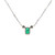 14K W Gold .27CT Emerald & .04TW Diamond Accent Necklace 18"