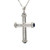 14K W Gold 1.81CT Sapphire & .78TW Diamond Accent Cross Necklace 16"