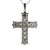 14K W Gold .87 TW Diamond Accent Bead Set Design Cross Necklace 16"