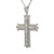 14K W Gold .87 TW Diamond Accent Bead Set Design Cross Necklace 16"