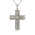 14K W Gold .87 TW Diamond Accent Bead Set Design Cross Necklace 16"