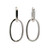 14K White Gold Diamond 2.05 TW Pave Oval Dangle Hoop Earrings