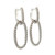 14K White Gold Diamond 2.05 TW Pave Oval Dangle Hoop Earrings
