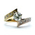 18K 2 Tone Gold GIA Cert 1.04 CT Brilliant Cut Diamond Bypass Design Engagement Ring Size 9