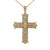 14K Yellow Gold Diamond 1.28 TW Cluster Bead Design Cross Necklace 16"