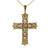 14K Yellow Gold Diamond 1.28 TW Cluster Bead Design Cross Necklace 16"