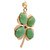 18K Yellow Gold Jade Large 4 Leaf Clover Pendant