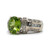 14K W Gold Peridot Oval Cut Diamond Accent Ring Size 5.5