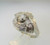 Vintage 1950-1960s 14k White Gold Era Bright Cut Approx .49ct Round Brilliant Cut Diamond Ring Size 5 *
