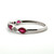 10K White Gold Ruby with Diamond Accents July Birthstone Stackable Ring Size 7