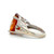 14k White Gold Orange Topaz Fashion Side Heart Design Ring Size 5