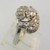 Vintage Bright Cut 14k White Gold Approx .65ct TW Round Brilliant Cut Diamond Ring with Single Cut Diamond Accents Size 8  *