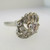 Vintage Bright Cut 14k White Gold Approx .65ct TW Round Brilliant Cut Diamond Ring with Single Cut Diamond Accents Size 8  *