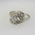 Vintage Bright Cut 14k White Gold Approx .65ct TW Round Brilliant Cut Diamond Ring with Single Cut Diamond Accents Size 8  *