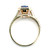 14K Yellow Gold GIA Cert Brilliant Cut Sapphire and Diamond Ring Size 6.75