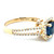14K Yellow Gold GIA Cert Brilliant Cut Sapphire and Diamond Ring Size 6.75