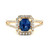 14K Yellow Gold GIA Cert Brilliant Cut Sapphire and Diamond Ring Size 6.75