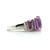 Sterling Silver Faceted Amethyst Three Stone Ring Sz 6