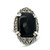 Sterling Silver Marcasite Emerald Cut Onyx Ring Size 6.75 Sterling Silver Marcasite Emerald Cut Onyx Ring Size 6.75