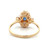 14K Yellow Gold APP .50ct Oval Sapphire Diamond Accented Ballerina Setting Fashion Ring Size 8