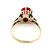 Vintage 10K Two Tone Gold Round Red Stone Cathedral Setting Fashion Ring Size 7