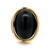 Vintage 14K Yellow Gold Oval Cabochon Black Onyx Ring Size 6 1/4