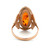 14K Yellow Gold Oblong Cabochon Amber Statement Ring Size 9