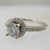 14k White Gold Approx 1.32ct TW Round Brilliant Cut Diamond Halo Ring with Wedding Band Size 6 3/4 