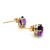 14K Yellow Gold Oval Amethyst Pendant and Earrings Set