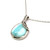 Sterling Silver Larimar Pendent with Diamond Accents Necklace 18"