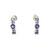 14K White Gold Half Hoop Small Three Stone Tanzanite Earrings