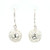 Sterling Silver Dangle Ball Earrings with Cut-Out Heart Design