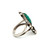 Sterling Silver Turquoise Ring with Swirl and Leaf Design Size 5.75