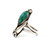 Sterling Silver Turquoise Ring with Swirl and Leaf Design Size 5.75